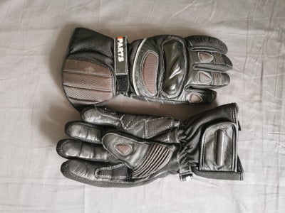 Handsker, str. M, sort, Sort læderhanske i pæn stand