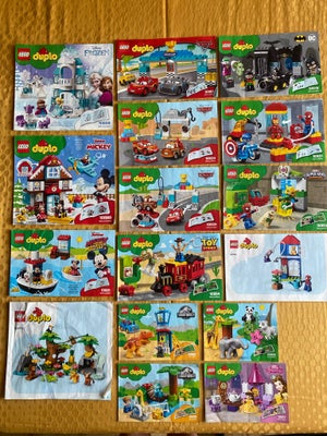 Lego Duplo, Kæmpe samling af Duplo Lego sælges samlet, der er over 34 sæt + manualer + 9 store plade