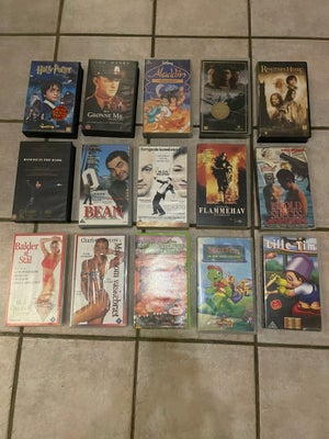 Familiefilm, 15 VHS video film både familie film og børne- voksne film . Som fx. Den Grønne Mil, Ala