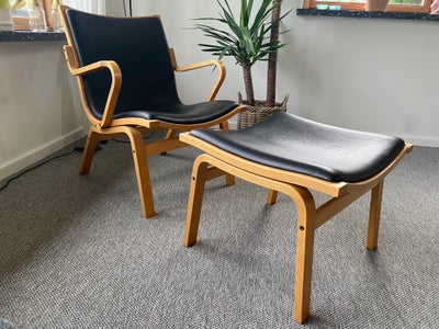 Læderlænestol, læder, Albert, Gode stole designet af Flemming Østergaard
2 stk haves og 1 skammel

F