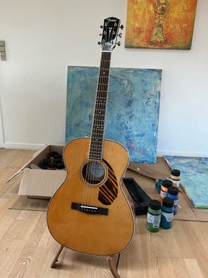 Western, Fender PO-220E natural, Lækker vellydene guitar i 100% træ (ingen laminat) inklusiv Fenders