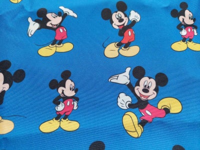 Stof,  Mickey mouse stof til børnetøj, Kraftig stof polyester til børnetøj m.m design med Mickey mou