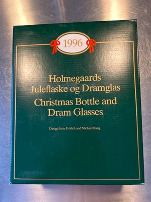 Glas, Juleflaske og to dramglas, Holmegaard, 1996 - flaske og to dramglas. Ingen skår el.lign.