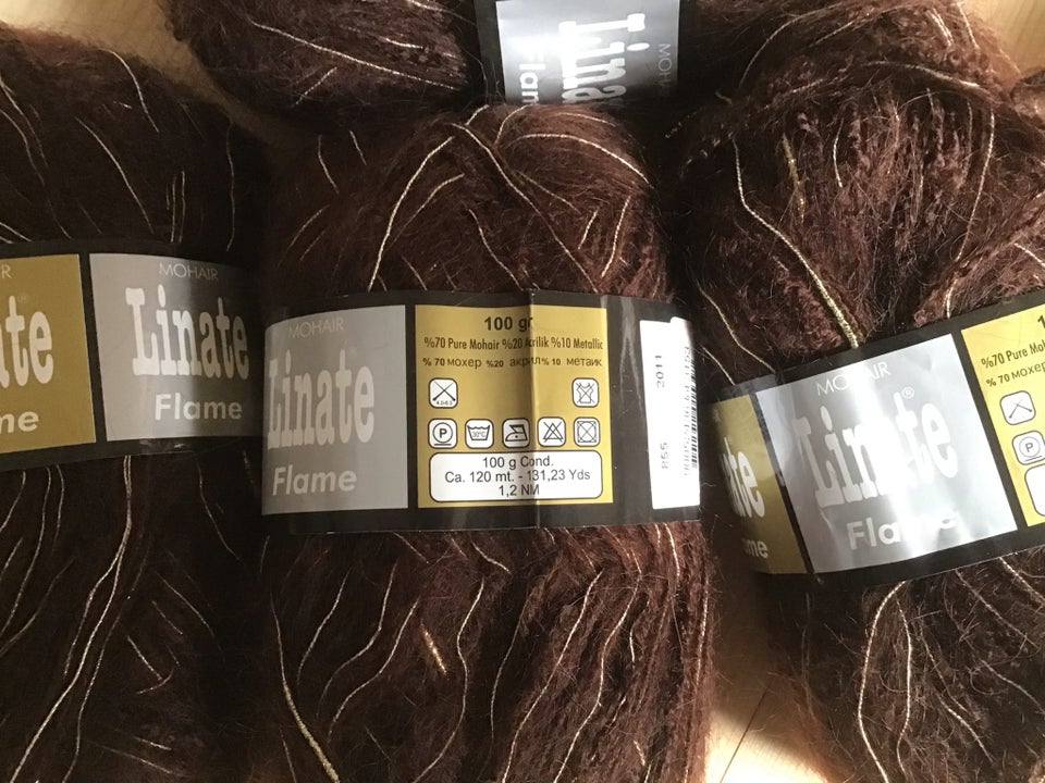 Garn, Mohair garn m/guldeffekt