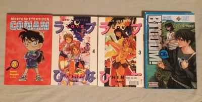 Manga bøger, Tegneserie, Sælger lidt ud af min manga.

15 kr. per stk.

Alle 4 bøger kan købes samle