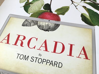Teaterplakat, motiv: Tom Stoppard's Arcadia, b: 32 h: 51, Teaterplakat for stykket "Arcadia" af Tom 