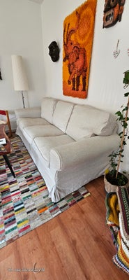 Sofa, andet materiale, Ektorp, Lækker Ektorp sofa til 3 personer med helt nyt lyst betræk.  Incl grå