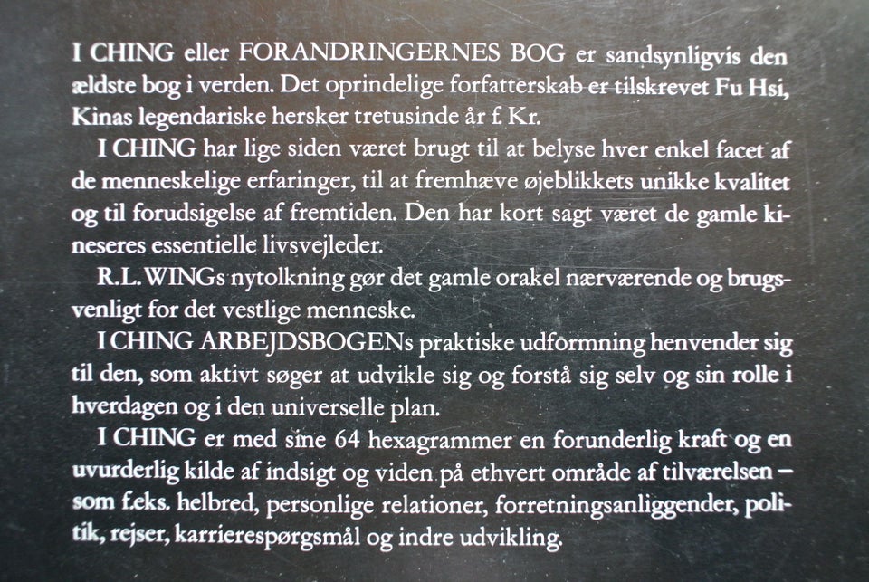 i ching arbejdsbogen nytolkning af forandringernes, af r.