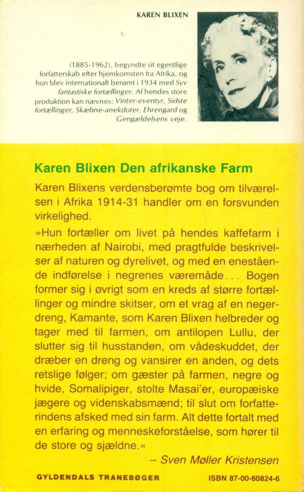 Den afrikanske farm, Karen Blixen, genre: roman