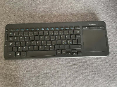 Tastatur, trådløs, Microsoft, All-in-One Media Keyboard, Perfekt, Med indbygget touchpad/mousepad og