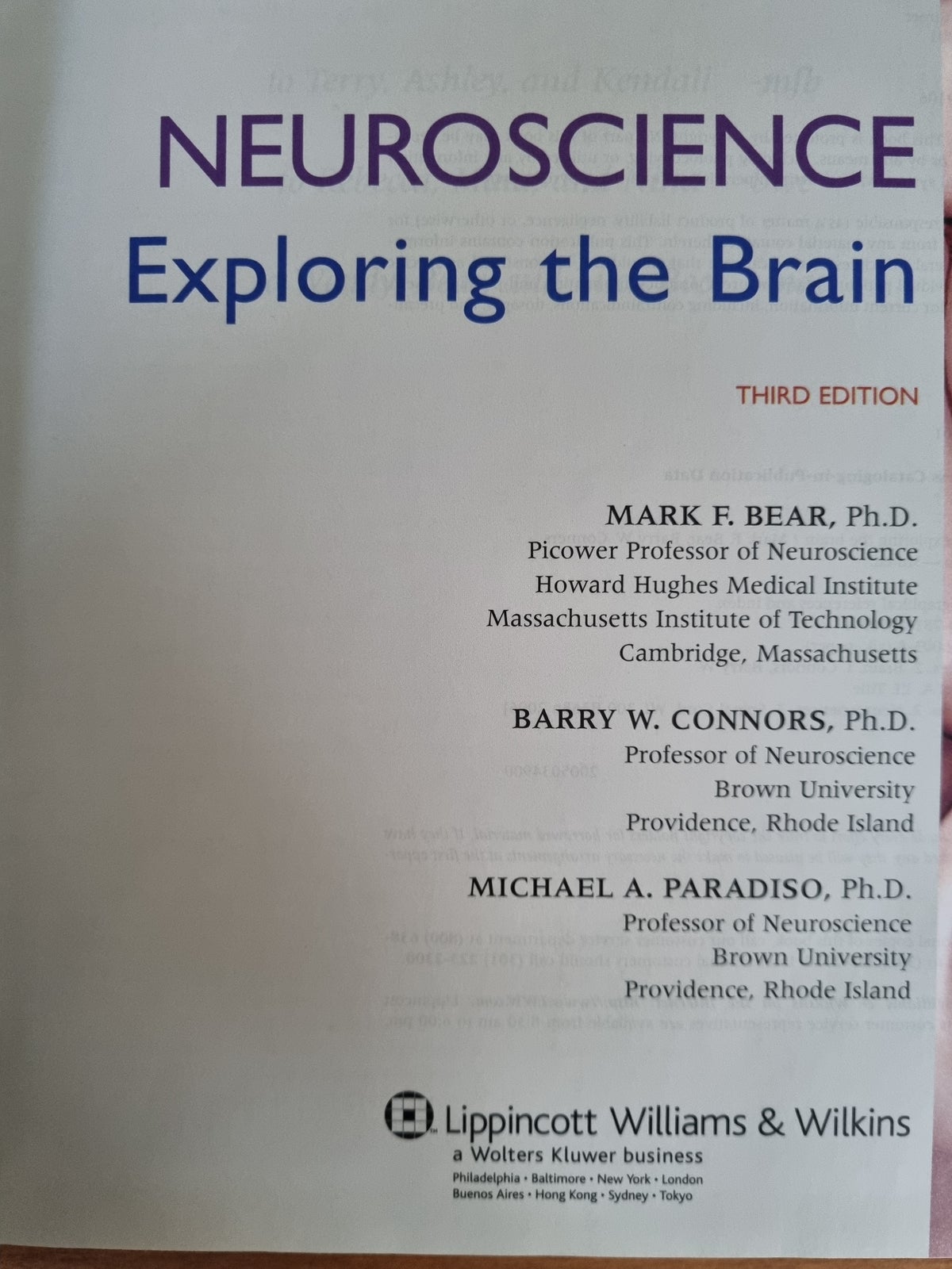 Neuroscience Exploring the Brain, Bear, Connors &