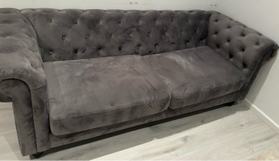 Sofa, Grå velour sofa