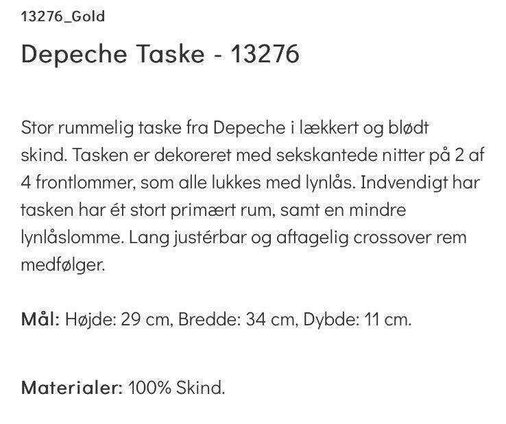 Skuldertaske, Depeche, skind