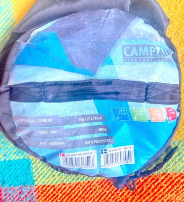 Sovepose , liggeunderlag, Sovepose som kan lynes helt ud til en dobbeltdyne og er ideel til campingt