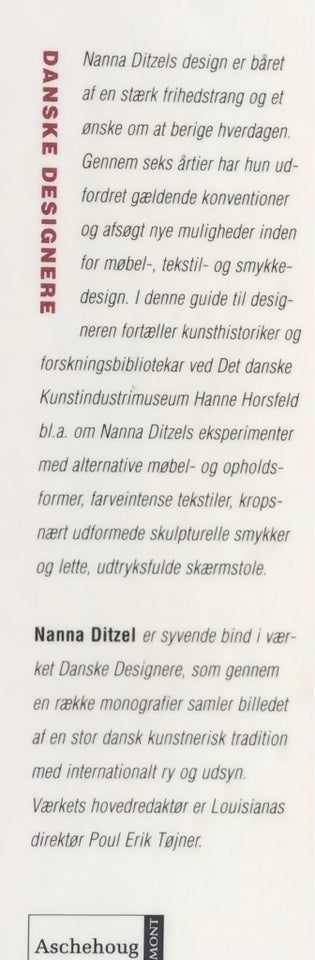 Nanna Ditzel, Hanne Horsfeld, emne: kunst og kultur