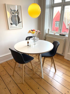 Spisebord m/stole, HAY, HAY Loop spisebord Ø105 cm med 4  stk. HAY NEU 13 fuldpolstrede stole (Remix