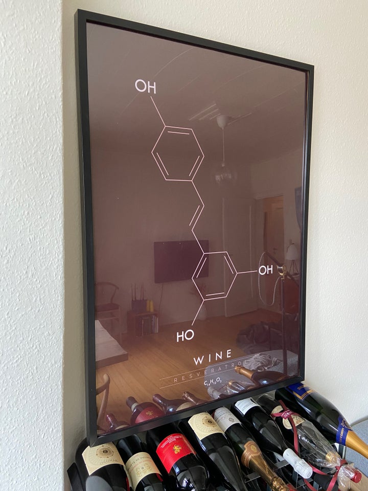 Plakat, Citatplakat, motiv: Molekyle plakat med vin – dba.dk – Køb og Salg Brugt