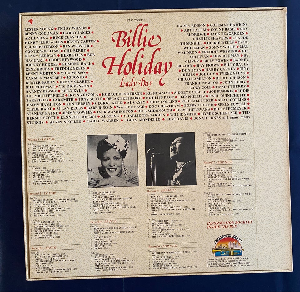 LP, Billie Holiday, Lady Day (7 lp’er)