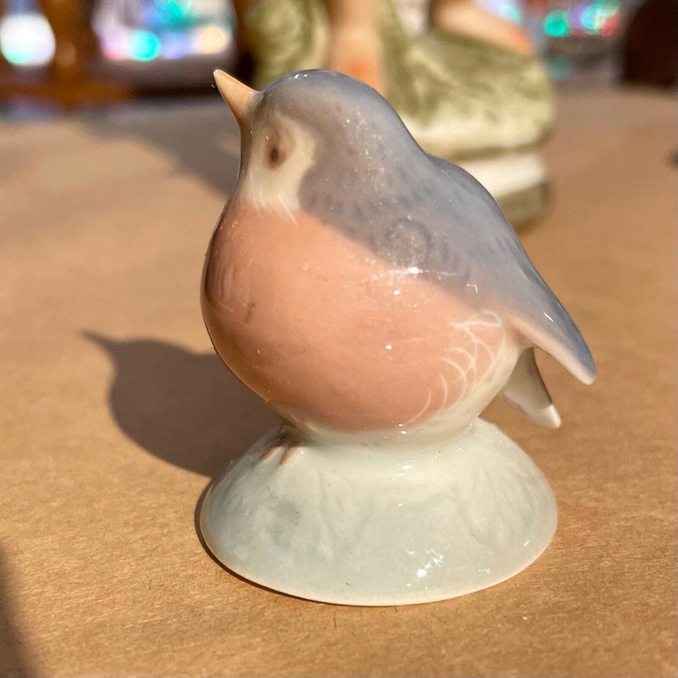 Rødkælk porcelæn mini fugl , Royal Copenhagen