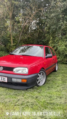 VW Golf III, 1,8 CL, Benzin, 1994, km 172000, rød, airbag, 3-dørs, service ok, 15" alufælge servosty