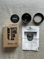 Objektiv, Nikon, Nikkor 85mm F1.4