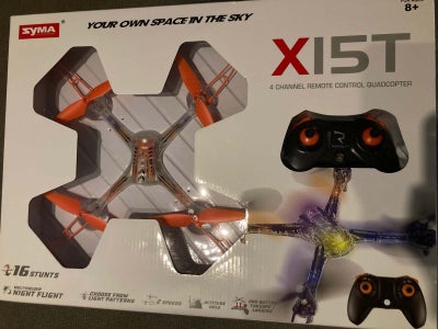Drone, Syma X15T, Night Hawk, 4 channel remote control, med lys og 16 stunts. Muliticolour night fli