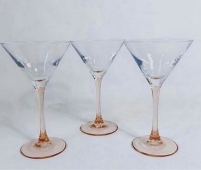 Glas, 8 cocktailglas, Lumniarc, Vi har 8 stk  af de smukke franske cocktailglas på høj lyserød stilk
