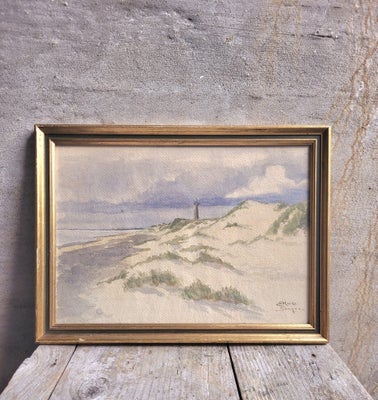 Akvarel, Ella heide, motiv: Landskab, stil: Realisme, b: 40 h: 30, Smukt akvarel maleri af Ella heid