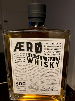 Spiritus, Ærø Whisky, Single Malt Whisky. 50 cl.

Ærø Single Malt Whisky kommer fra øens eneste (og 