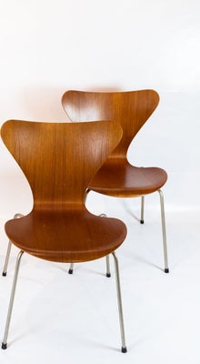 Arne Jacobsen,  7"    T E A K, stol, 2 stk.  begge fine i ryggen !! - lidt brugsspor på den ene ( li