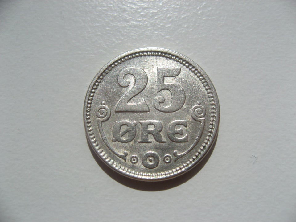 Danmark, mønter, SÆRDELES FLOT SØLV 25 ØRE 1917