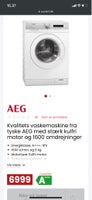 AEG vaskemaskine, A+++ 8 kg, frontbetjent