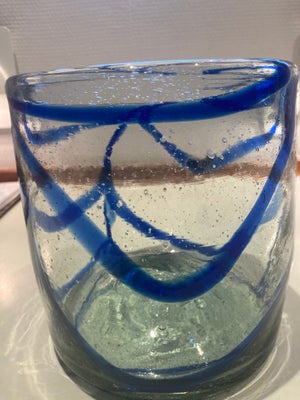 Glas, Glaskunst, vase, Håndlavet fra Ebeltoft Glaspusteri, Smuk unika glaskunst.
Kan samtidig bruges
