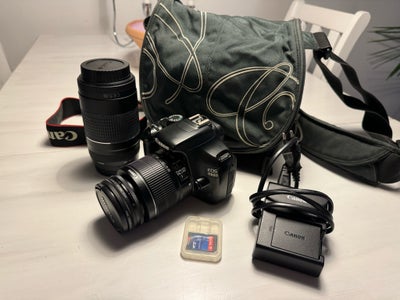 Canon, EOS 1100D, spejlrefleks, 12 megapixels, God, Perfekt begynderpakke. 

Jeg sælger mit EOS spej