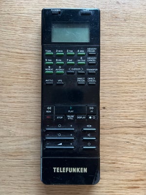 VHS videomaskine, Telefunken, VZ940, Rimelig, Remote til programmering af Telefunken VHS maskine