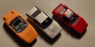 Modeltog, Sportsvogne Herpa og Wiking, skala 1:87, MB C111,  BMW M1 og Ferrari 348 
2 i æsker. 
Se m