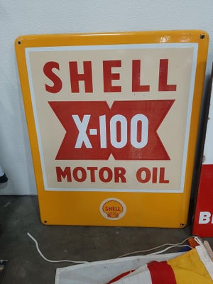 Skilte, Shell X-100, Originalt gammelt emaljeskilt - Shell

Rigtig fin stand - se fotos.

Måler ca. 