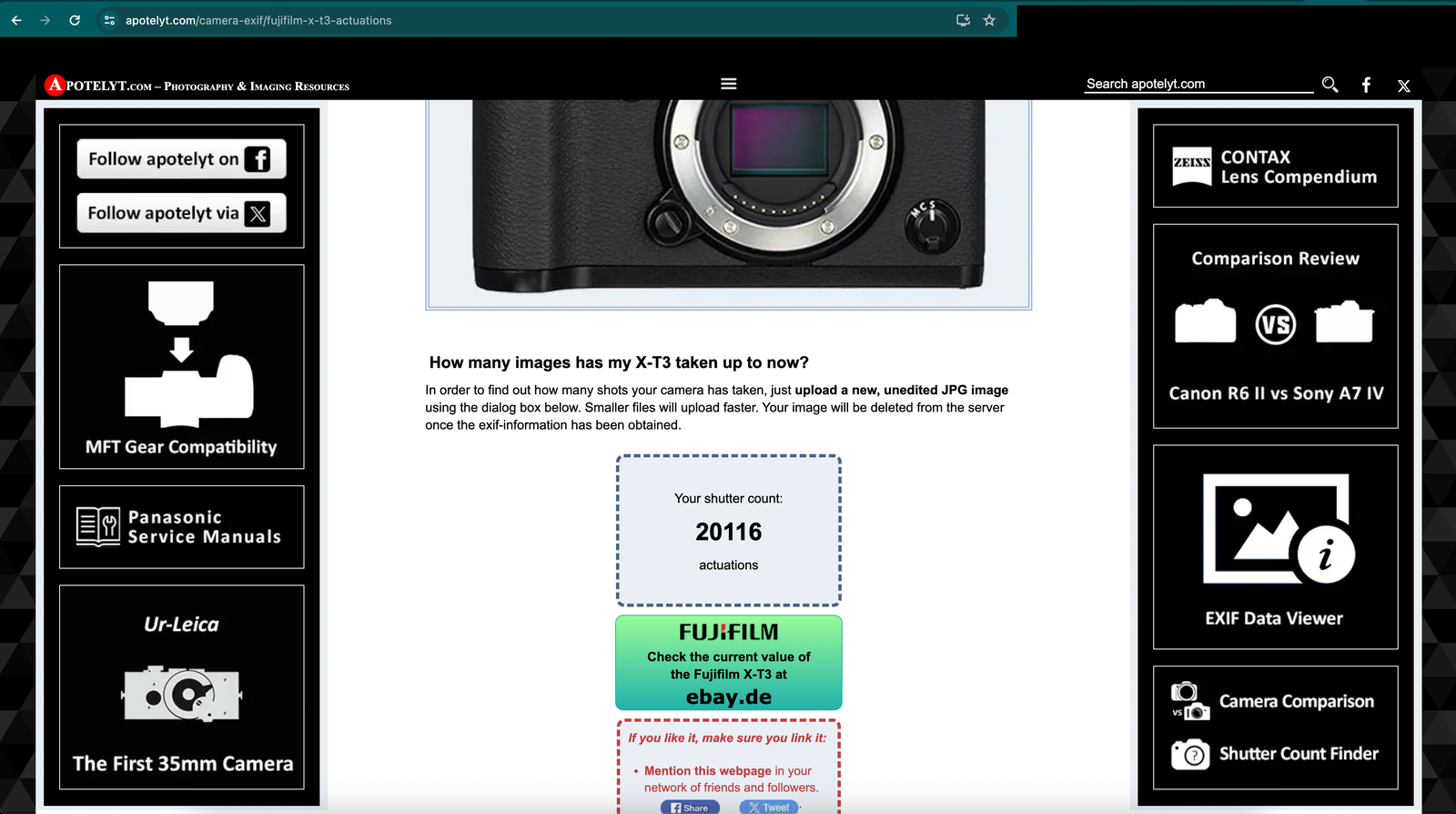 Fuji, Fujifilm X-T3 Hus sort, 26.1 megapixels