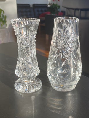 Vase, Krystalvase / glasvase, Vintage / Retro, Et par smukke krystalvaser med de fineste facetter, s