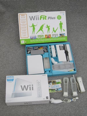 Nintendo Wii, Sæt med Balance Board - Nunchuck - Motion PLUS, Perfekt, 
* * * NEDSAT PRIS * * *

- I