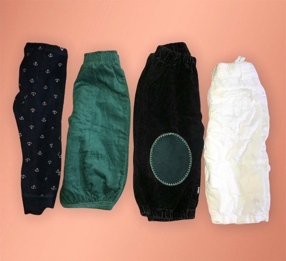 Bukser, 74 tøjpakke tøjpakker bukser fløjs grøn sort hvid ,