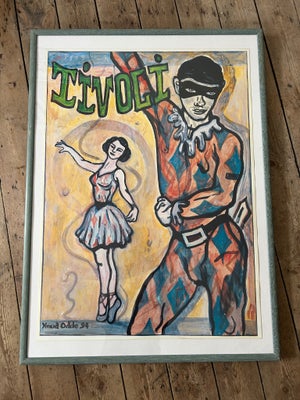 Plakat, Knud Odde “Harlekin og Columbine” Tivoli plakat fra 1994, indrammet, mål: 71 x 97 cm

Kan ev