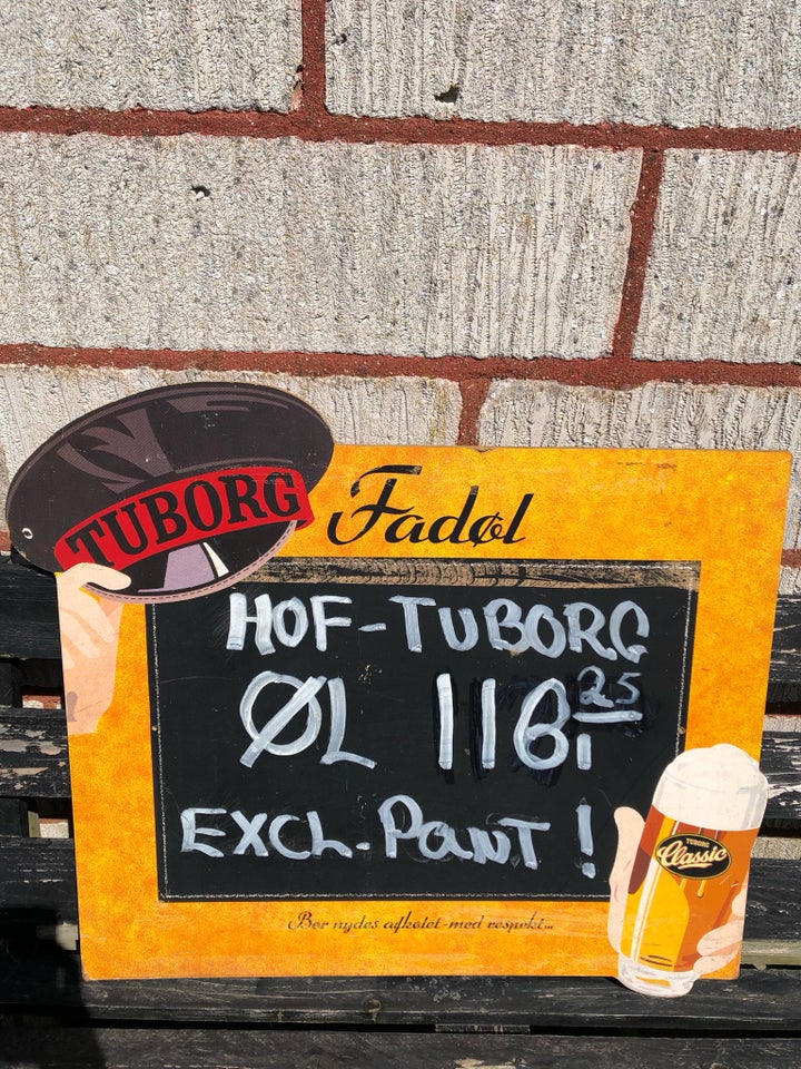 Stor fedt TUBORG træ skilt , STORT vintage Tuborg skilt