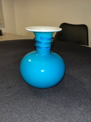 Vase, Holmegaard Blå palet vase, Holmegaard, 13 cm høj