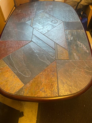 Kakkelbord, Gangsø ovalt smuk med mørke kakler og mahonie ben, andet materiale, b: 85 l: 135 h: 54, 