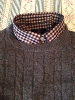 Sweater, Howick kabelstrik med skjorte, str. M