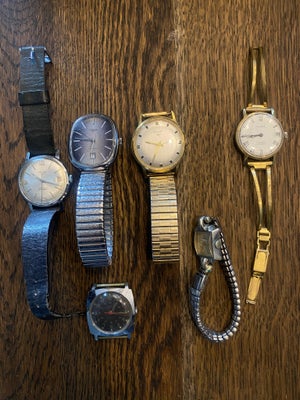 Herreur, Timex, Dame og herre ure - 5 stk
Sælges kun samlet.
Om de virker er uvist, deraf den billig
