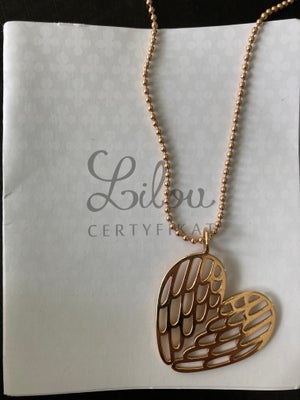Halskæde, forgyldt, Lilou, Vinger formet i et hjerte 

Aldrig brugt

Førstepris ca. 800,- 

www.lilo