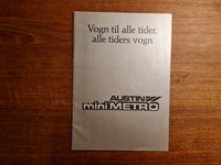 Austin miniMetro modelbrochure fra 1981.
24 sid...