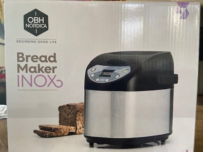 Brødmaskine, OBH Nordica, Inox Bage- og Brødmaskine fra OBH Nordica Inox, næsten ny, kan afhentes på